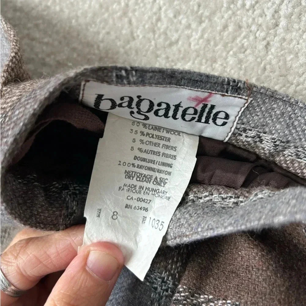 Vintage 90’s high waist wool plaid ruffle  midi skirt - Picture 5 of 16